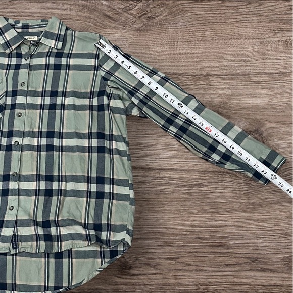 Magellan Outdoors Shirt Womens XL Navy Aqua Plaid Boyfriend Fit Willow‎ Creek - Picture 6 of 16